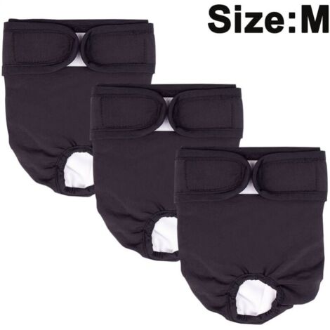 Cyslmuk – Lot de 3 couches lavables pour chien – Taille S/M/L – Très absorbantes et imperméables – Avec Velcro ajustable
