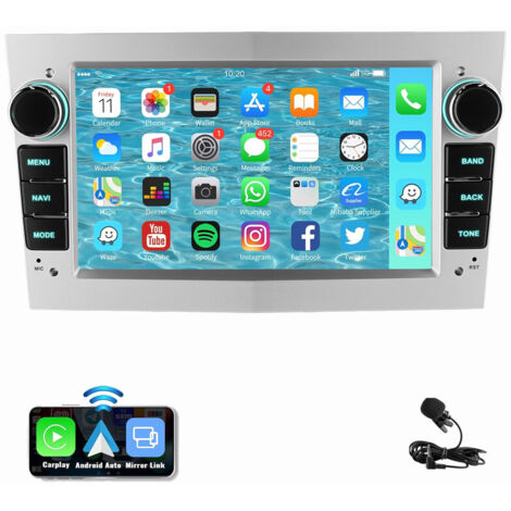 Autoradio Android 14 Apple Carplay GPS pour Opel Astra H Corsa C D Meriva Zafira B Blanc 2+64G (1/5)