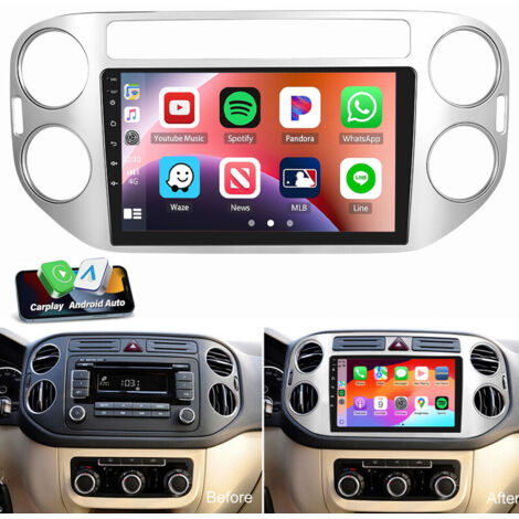 Autoradio Android 14 Carplay 9 pouces pour VW Tiguan 2010-2016 GPS WiFi GPS RDS 1+32G (1/5)