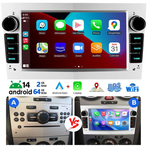 Autoradio Android Carplay pour Opel Corsa 2006-2014, GPS, navigation par satellite 2+64G
