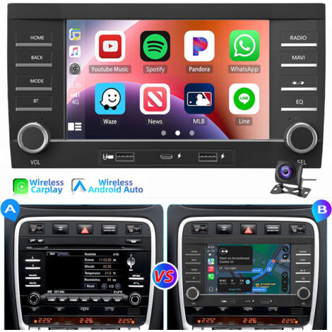 Autoradio Android 14 pour Porsche Cayenne 9PA 2003-2010 CarPlay GPS 2USB GPS 2+64G CAM (1/5)