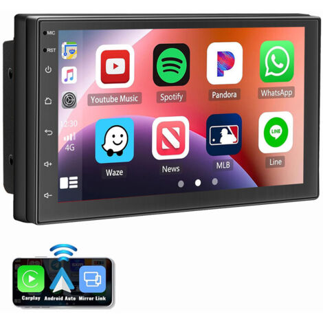 Autoradio double DIN Android 14 Apple Carplay GPS NAVI WiFi RDS Bluetooth USB - 4+64G (1/5)