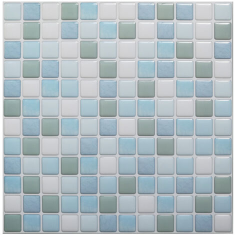 Serbia – Carrelage adhésif 3D imperméable pour cuisine et salle de bain – 4 stickers 23.6x23.6cm – Installation facile et rapide - Bain-4 (1/5)