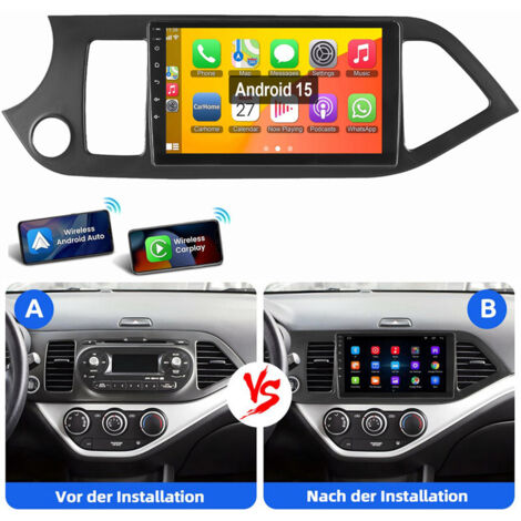 Autoradio Apple CarPlay 9 pouces GPS BT WiFi RDS pour Kia Picanto TA 2011-2016 1+32G (1/5)