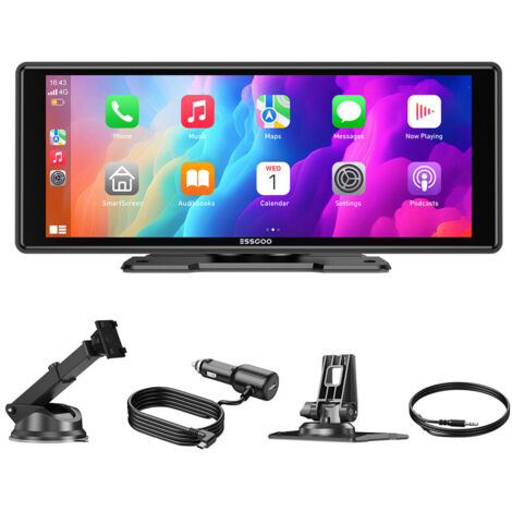 Écran tactile portable sans fil Apple CarPlay de 10,26 pouces pour voiture Android Auto (1/5)