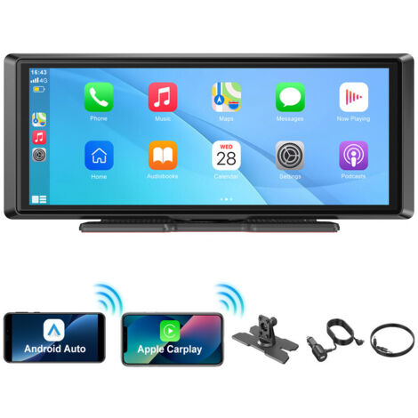 Autoradio portable avec écran tactile de 8,1 pouces, sans fil, CarPlay et Android Auto, mains libres (1/5)