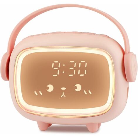 Réveil Enfants Fille Garcon Digital,Multifonctionnel Réveil Veilleuse,Snooze,Compte à rebours,6 Sonneries Rechargeable Luminosité Réglable Chambre d'enfant Bureau Salon Horloge,de DEBUNS