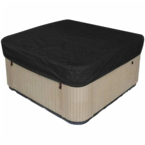 Housse de Bain à Remous Carrée Couverture Anti-poussière de Piscine Couvertures de Spa Extérieur Imperméables pour Baignoire/Bulle——Noir 22022030cm..DEBUNS