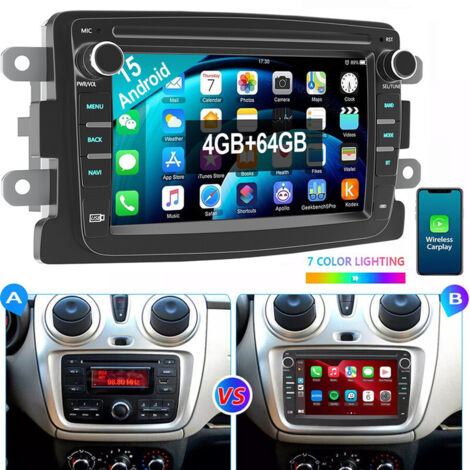 Autoradio Android 15 GPS WIFI RDS pour Renault Dacia Sandero Duster Symbol 2+32G