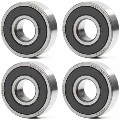 Roulement à billes KZQ 6201-2RS 12 x 32 x 10 mm - Double joint en caoutchouc - ABEC 5 - Roulement à billes prélubrifié - Lot de 4