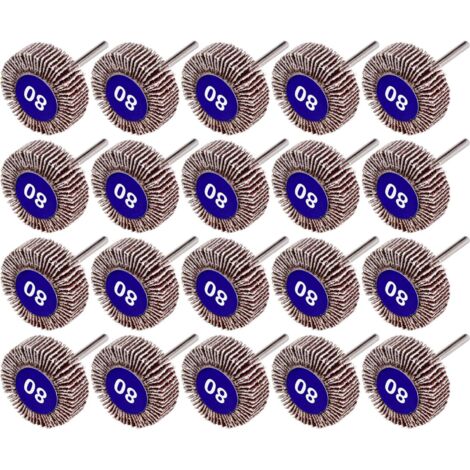 20 Pcs Roue à Lamelles, 80 Grains Ponçage de Disque de Roue à Lamelles de Papier pour Outils Rotatifs Dremel (1/5)