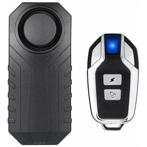 Alarme vélo et moto sans fil - Alarme antivol avec télécommande - Étanche IP55 - Volume sonore 113 dB - Noir.