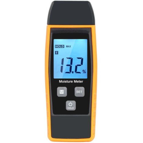 Testeur Humidité,Testeur Humidité Mur & Bois, Compteur de fuites, Humidité, Mortier de Ciment, Détecteur de Teneur en eau avec Rétroéclairage LCD (Jaune)--TRIMEC