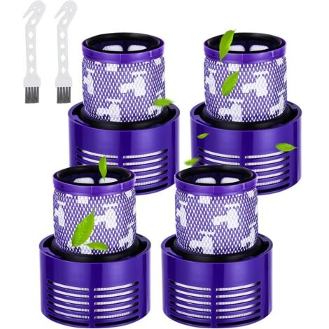 4 Filtres pour Dyson V10 Cyclone V10 SV12 Series avec 2 Brosses pour Aspirateur V10 Absolute V10 Animal V10 Total Clean Lavables,TRIMEC (1/4)