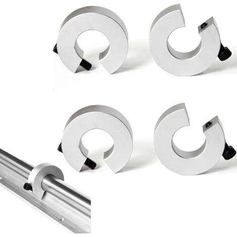 Lot de 4 butées de rail linéaire SBR SBR20 - Anneau de fixation pour rail linéaire SBR20 - 20 mm - Pour rail linéaire SBR20 - Pièces CNC - Outil de délimitation d'arbre - Anneau de fixation en alliage