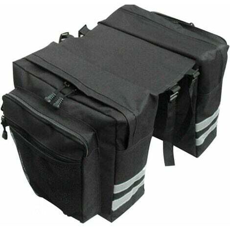 Sacoche Sacoche Vélo, Sac Etanche Arrière Tronc, Double Sacoche Vélo Porte-bagage, Sac Pliable Rangement pour Déplacements, Voyages, Pique-niques, Cyclisme, Outdoor Sport(Noir)