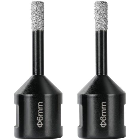 Forets Diamant, 2Pièces 6mm Meche a Carrelage avec Filetage M14, Cloche Carrelage pour Carrelage en Porcelaine, Grès, Céramique, Marbre, Granit, Convient aux Meuleuses d'Angle