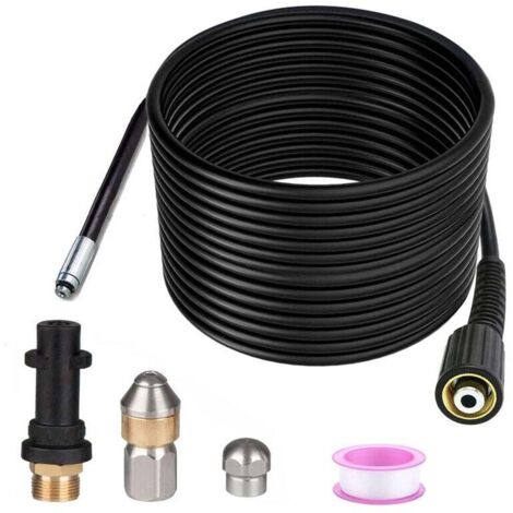 SNQ – Déboucheur de canalisation 15m – Compatible Karcher K2-K7 – Pression 400Bar – Nettoyage en profondeur des tuyaux courbés (1/5)