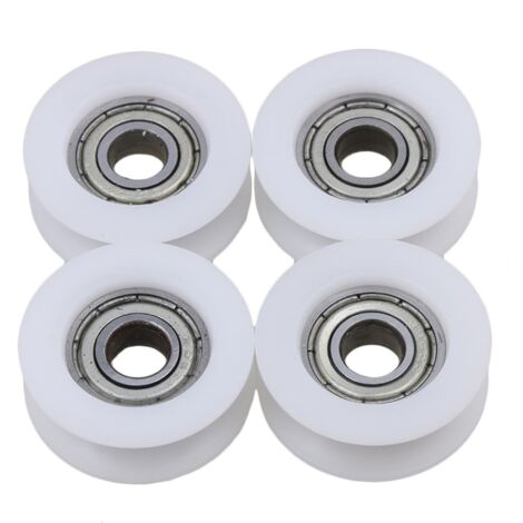 Lot de 4 poulies de guidage à roulement à gorge en U 6 x 24 x 9 mm (1/2)