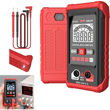 Houhence – Multimètre numérique automatique – Mode Smart Auto – Détection de tension sans contact – Protection contre les surcharges – Affichage rétroéclairé - Ht123