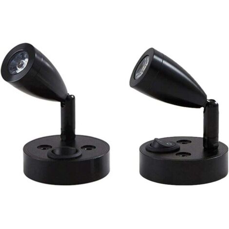 2 pièces 12V LED Spot Lampe de Lecture Murale de Chevet Interrupteur réglable Camping-Car Caravane Van Caravane lumière intérieure pour Bateau Camping-Car (Noir,Court)