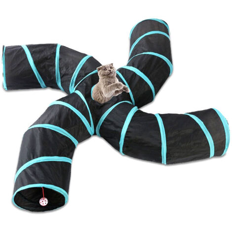 Tunnel Cat Indoor 4 Way Pet Tunnel De Jeu Tunnel Pliable Tube Kitty Tunnel Peek Trou Jouets Pour Animaux Jouets Pour Chats Chiots Lapins
