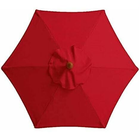 Parasol de jardin avec 6 baleines robustes, parasol de plage, abri de jardin, pour balcon, terrasse, terrasse, piscine (diamètre 3 m) - Rouge - RWAccessoire pour parasol