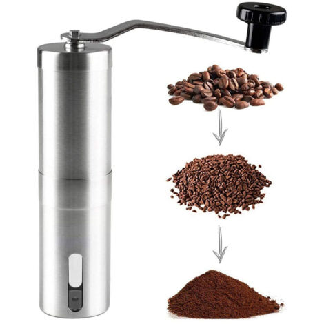 Moulin à café manuel (réglable) Coffee Grinder en Acier Inoxydable Moulin manuel café Broyeur en Céramique Portable et emballée sans plastique