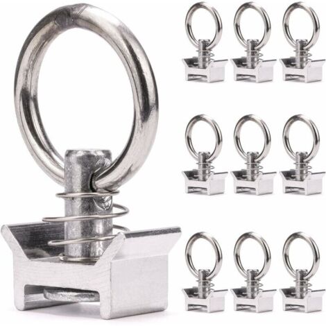 Shmshng – Lot de 10 embouts simples en aluminium pour rails d'avion – Capacité 1000 daN – Anneaux d'arrimage pour sécuriser chargement