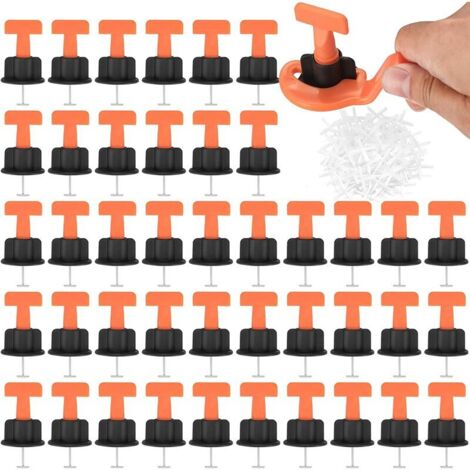 Shmshng – Croisillon de carrelage autonivelant 151 pièces – PP et acier inoxydable – Compatible 5 à 20 mm – Système de nivellement facile à utiliser