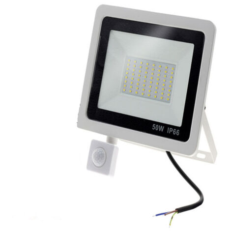 Projecteur LED 50W Blanc détecteur de mouvement extérieur IP65 Température de Couleur: Blanc froid 6500K (1/4)
