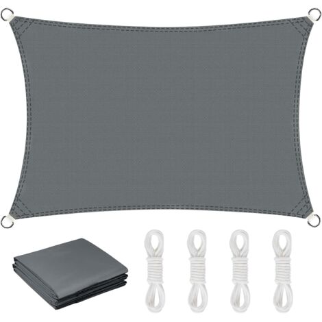 GABRIELLE Voile D'ombrage, Voile Ombrage 3x4m Rectangulaire, Toile Ombrage Imperméable Offre Une Protection Contre Les UV, Voiles d'ombrage pour Patio Être Applicable Jardins, Balcon et pergola(Gris) (1/5)
