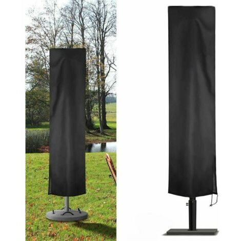 GABRIELLE Housse Parasol Déporté Jardin en 210D Oxford Imperméable, Couverture pour Parasol Jardin, Housse de Protection Parasol Déporté Anti-UV/Poussière/Pluie/Vent (240x57x57cm, Noir)- (1/5)