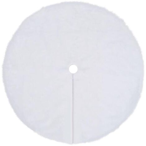 Jupe de sapin de Noël Blanc 150cm Fausse fourrure (1/4)