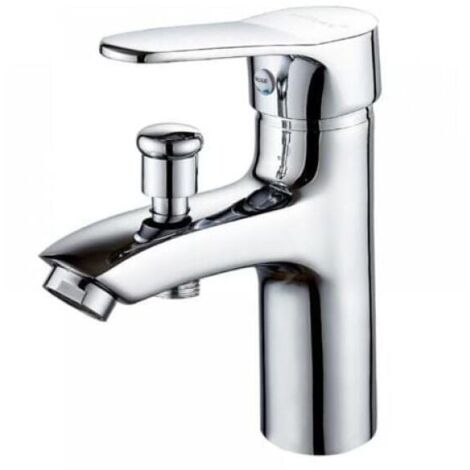 Robinet de baignoire monotrou chaud et froid double usage en laiton mitigeur de douche, robinet de douche de salle de bain (1/4)