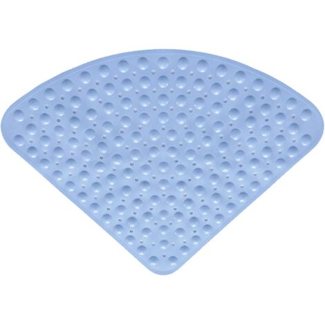 Tapis de douche d'angle non glissement - 80x 80cm tapis de douche d'angle pour douche intérieure, tapis de stand de douche d'angle avec aspiration, bleu (1/5)