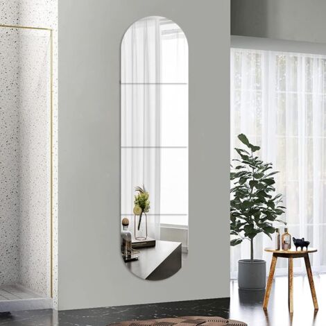 Parkside – Miroir mural acrylique 4 parties 120 x 30 cm – Ultra-mince et flexible – Installation facile avec adhésif – Pour salle de sport et couloir (1/5)