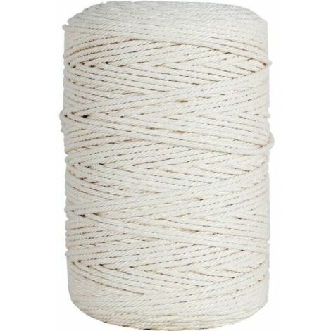 4.5mm x 100m, Macramé Ficelle Cordelette, Macrame Corde pour Tricotage DIY Décoration Murale Porte Plante Emballage Cadeau, Beige (1/4)