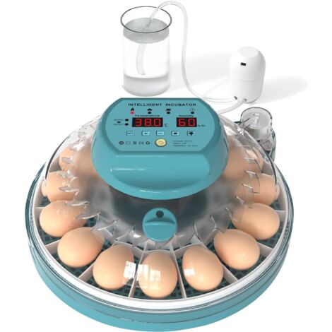 Couveuse oeuf Automatique, Incubateur oeuf Automatique, Contrôle automatique de la température et de l'humidité, Retournement es œufs, 15 incubateurs d'œufs, Équipé d'une lampe à œuf (1/5)