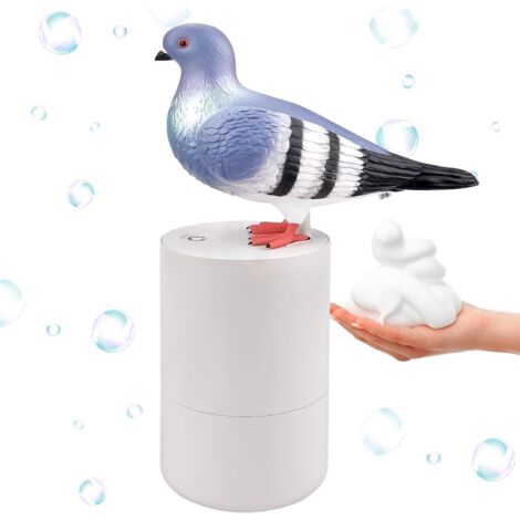 Nannigr Distributeur de savon automatique en forme de colombe - 300 ml - Distributeur de savon électrique sans contact pour les mains - Pour salle de bain et cuisine