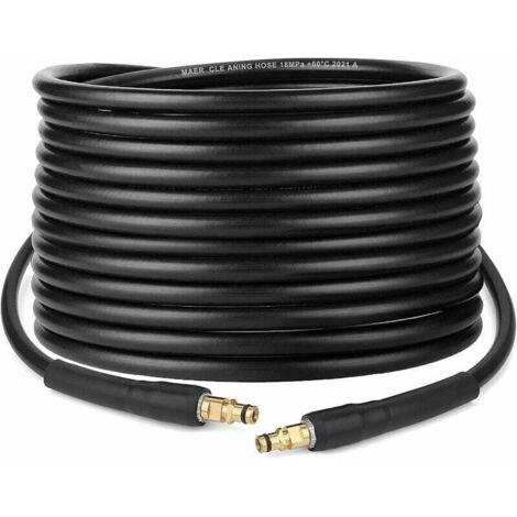 SNQ – Tuyau flexible 10m pour nettoyeur haute pression Karcher K2 K3 K4 K5 K6 K7 – Quick Connect avec embouts laiton – Pression 2610 PSI (1/5)