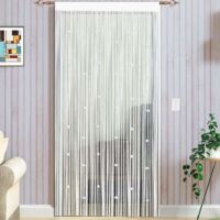 Rideau De Porte en Perles Rideau Anti Mouches pour Porte Exterieur Moustiquaire Rideaux Rideau Anti Mouche Exterieur Cloison De Séparation De Pièces 100x200cm Blanc