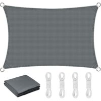 GABRIELLE Voile D'ombrage, Voile Ombrage 3x4m Rectangulaire, Toile Ombrage Imperméable Offre Une Protection Contre Les UV, Voiles d'ombrage pour Patio Être Applicable Jardins, Balcon et pergola(Gris)