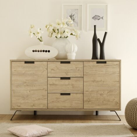 Buffet moderne en bois 2 portes-3 tiroirs 160cm DIANA (1/5)