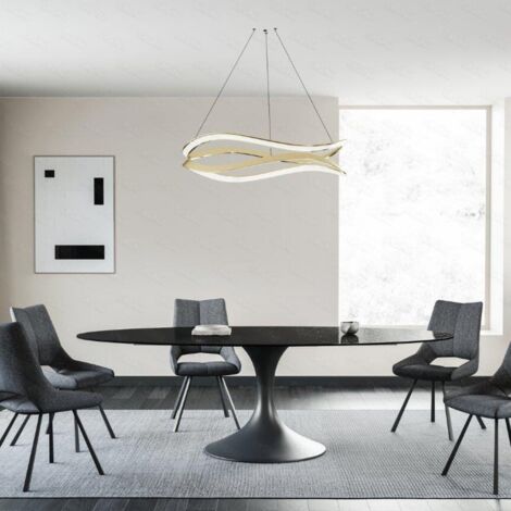 Table forme irrégulière noire 280 cm CALISIA (1/4)