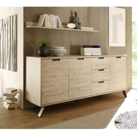 Buffet moderne en bois 3 portes-3 tiroirs 210cm DIANA (1/5)