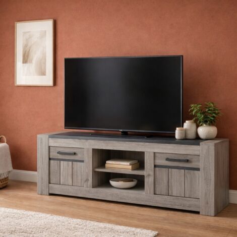 Meuble tv moderne chêne gris MAYA (1/3)