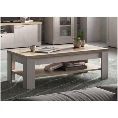Table basse moderne avec 2 plateaux en bois YANIS (1/5)