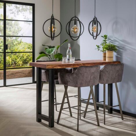 Table de bar en bois massif TRONC (1/4)