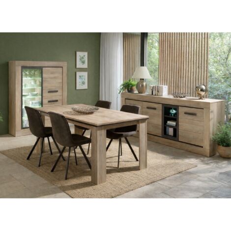Salle à manger complète moderne en bois MOA (Buffet+Table)